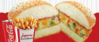 Vegetable burger menu