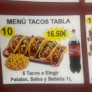 Menu tacos tabla