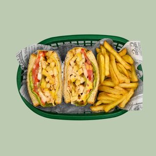 Sándwich de Pollo Miel Mostaza + Patatas Fritas