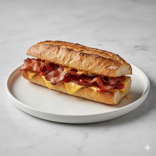 Baguete Lomo, Queso Y Pimientos