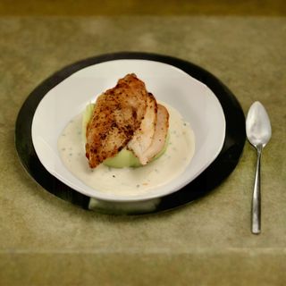 Piept de pui in sos quattro formaggi