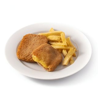 San Jacobos De Yamón York Y Queso Con Huevos Y Patatas Fritas