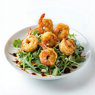 Ensalada de gamba tempurizada