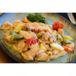 Pollo con leche de coco y curry thai