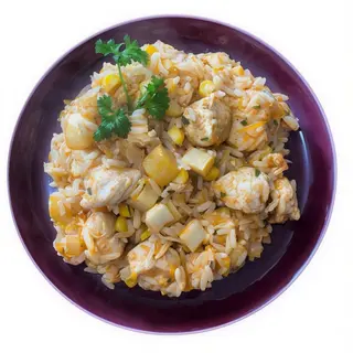 pollo con maíz