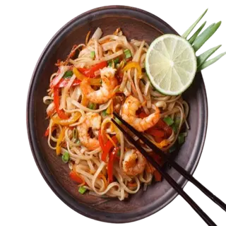 80. Pasta De Arroz Glutinoso Con Gambas