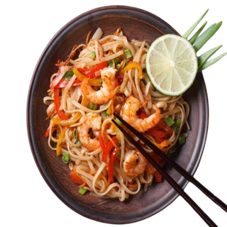 80. Pasta De Arroz Glutinoso Con Gambas