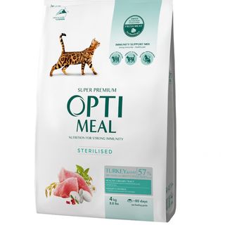 OptiMeal Sterilised з індичкою та вівсом, 4 кг