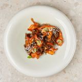 Азиатская паста с креветкой и  курицей 
