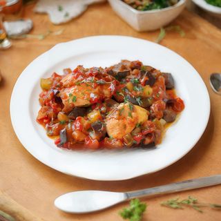 Pollo  con sanfaina