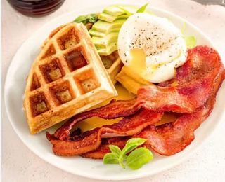 Waffle de Ovos e Bacon