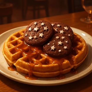 Waffle latte crunch - Cioko latte, pan di stelle, scaglie di cioccolato