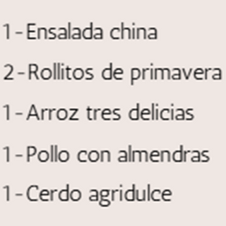 Menú (2 personas)
