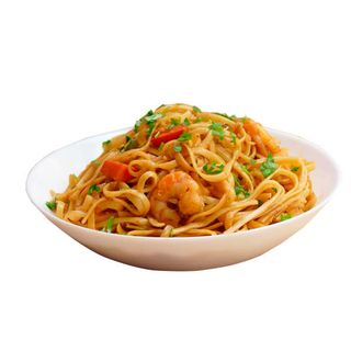 Tallarines Fritos Con Gambas