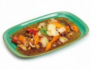 Pato con salsa picante