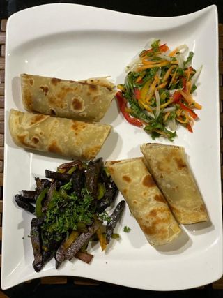 Liver Dry Fry with Chapati White