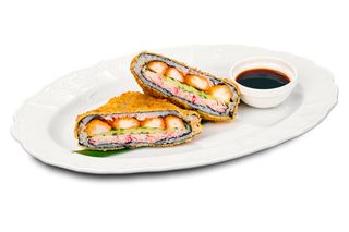 Sushi kanapka z krewetkami