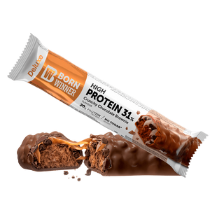 Born Winner პროტეინის ფილა ქრანჩი შოკოლადის ბრაუნი 64გ.