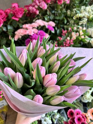 Bukiet tulipanów w kolorze różowym
