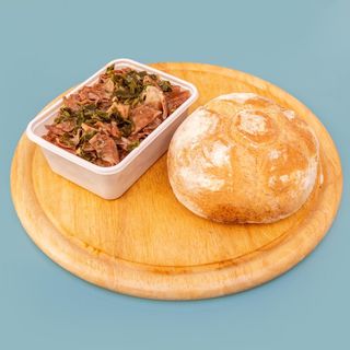 Lampredotto 2 porzioni, sale, pepe, salsa verde e 2 panini rosetta