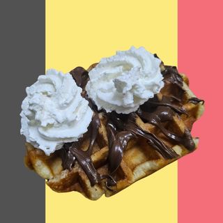 WAFFLE di Liegi  NUTELLA E PANNA