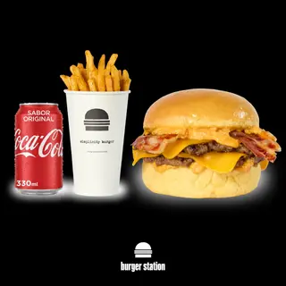 Menú Hamburguesa de carne madurada Premium + French Fries + Bebida