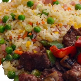 Combo 1 Arroz 3 delicias con ternera cebollas 