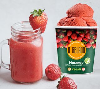 Milkshake de Gelado Sorbet Morango