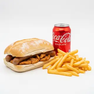 Menú bocadillo de salchichas de pollo
