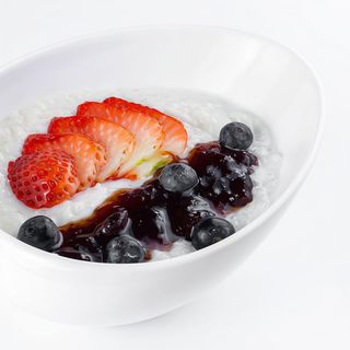 Riz au lait and fraise
