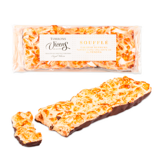 Turrón Soufflé Duro Crujiente  Almendra Base de Choco Vicens Tabla 300 Gr.