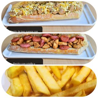Combo Pepito 3 Quesos Con Pepito Criollo y patatas