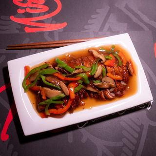 Pato crujiente con Shitake