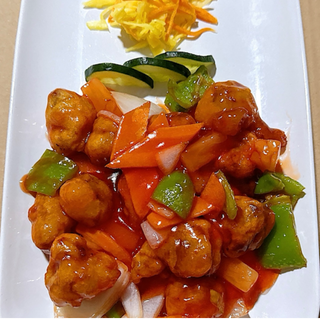 Cerdo con salsa agridulce