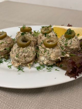 Мус от патладжан и риба тон 