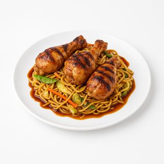 42. Pileći batak s roštilja zapečenim rezancima