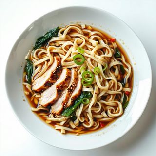 72. Spaghetti di udon con pollo