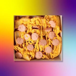 Patate Large taglio Dippers con Wurstel Artigianale e Cheddar