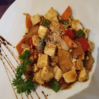 tou fu con salsa picante