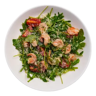 Салат с рукколой и креветками 
