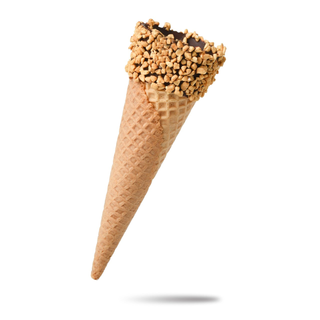 Cono vuoto ricoperto di cioccolato e granella