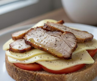 Pan con pata asada y queso