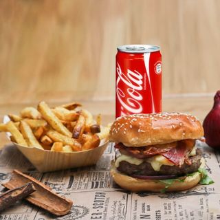 burger + frites + coca