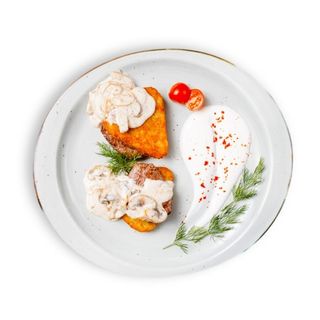 Медальоны с картофельным драником