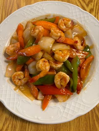 Gambas con salsa picante