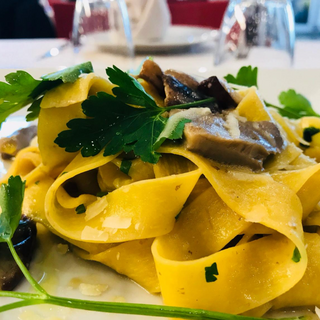 Pappardelle con Setas  y pollo