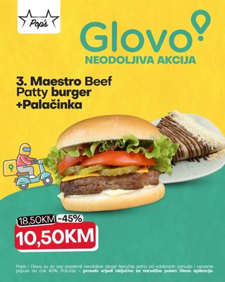 Maestro Beef Patty Burger + Palačinka