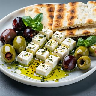 Feta grecească cu oregano și ulei de măsline