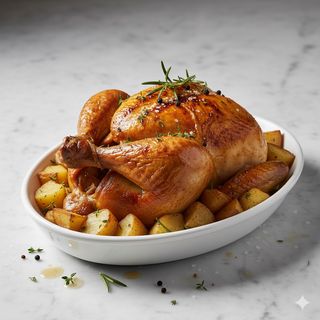 Pollo asado con papas (1.3 kg.)