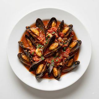 Tapa De Mejillones A La Marinera O Al Vino Blanco